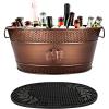 imagePersonalized Beverage Tub Plus Insulated Bar Mat  Wedding Gifts Housewarming Bridal Shower Unique Gifts Engagement Gifts for The Couple 15Qt Copper  Mat15qt Copper  Mat