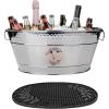imagePersonalized Beverage Tub Plus Insulated Bar Mat  Wedding Gifts Housewarming Bridal Shower Unique Gifts Engagement Gifts for The Couple 15Qt Copper  Mat15Qt Silver  Mat