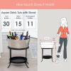 imageBREKX Aspen Stainless Steel Silver Beverage Tub with Stainless Steel Serving Tray  HeavyDuty Metal Ice and Drink Bucket for Parties Large Champagne Bucket with Tray for Mimosa Bar SuppliesSilver Tub W Stand