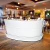 imageBREKX Aspen Stainless Steel Silver Beverage Tub with Stainless Steel Serving Tray  HeavyDuty Metal Ice and Drink Bucket for Parties Large Champagne Bucket with Tray for Mimosa Bar SuppliesWhite W Tray
