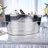 imageBREKX Aspen Stainless Steel Silver Beverage Tub with Stainless Steel Serving Tray  HeavyDuty Metal Ice and Drink Bucket for Parties Large Champagne Bucket with Tray for Mimosa Bar SuppliesStainless Steel