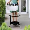 imageBREKX Aspen Stainless Steel Silver Beverage Tub with Stainless Steel Serving Tray  HeavyDuty Metal Ice and Drink Bucket for Parties Large Champagne Bucket with Tray for Mimosa Bar SuppliesWhite Tub W Stand