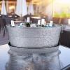 imageBREKX Aspen Stainless Steel Silver Beverage Tub with Stainless Steel Serving Tray  HeavyDuty Metal Ice and Drink Bucket for Parties Large Champagne Bucket with Tray for Mimosa Bar SuppliesAcid Wash W Tray