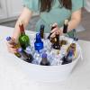imageBREKX Colt Ice Buckets for Parties 16Bottle Ice Tub Drink Bucket Cooler with Handles Easy to Clean Glossy White Leak Resistant Finish Oval 15QT 4 Gallon Set of 2White