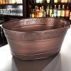 imageBREKX Galvanized Drinks Tubs with Insulated Bar Mats Set of 2 tubs  2 Bar Mats  Wine and Beer DripProof Party TubsCheers Copper