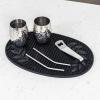 imageBREKX Galvanized Drinks Tubs with Insulated Bar Mats Set of 2 tubs  2 Bar Mats  Wine and Beer DripProof Party TubsSilver Party Set