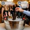 imageBREKX Galvanized Drinks Tubs with Insulated Bar Mats Set of 2 tubs  2 Bar Mats  Wine and Beer DripProof Party TubsStainless Steel