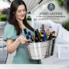 imageBREKX Galvanized Drinks Tubs with Insulated Bar Mats Set of 2 tubs  2 Bar Mats  Wine and Beer DripProof Party TubsStainless Steel