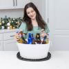 imageBREKX Galvanized Drinks Tubs with Insulated Bar Mats Set of 2 tubs  2 Bar Mats  Wine and Beer DripProof Party TubsWhite Party Set