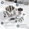 imageBREKX Stainless Steel Beverage Tub and Ice Bucket with Lid and Scoop Party Set Silver Cocktail Barware Set
