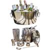 imageBREKX Stainless Steel Beverage Tub and Ice Bucket with Lid and Scoop Party Set Silver Cocktail Barware Set