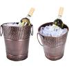 imageBREKX Berkshire Copper Finish Galvanized Wine Bucket Leak amp Rust Resistant Sealed Ice and Drink Holder with Handles 5 QuartsCopper
