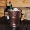 imageBREKX Berkshire Copper Finish Galvanized Wine Bucket Leak amp Rust Resistant Sealed Ice and Drink Holder with Handles 5 QuartsCopper