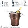 imageBREKX Berkshire Copper Finish Galvanized Wine Bucket Leak amp Rust Resistant Sealed Ice and Drink Holder with Handles 5 QuartsCopper