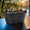 imageBREKX Black Beverage Tubs for Parties Oval 16Bottle Drink Bucket Coolers 15 Quarts 4 Gallon Metal Buckets for Party  Black Set of 2Black