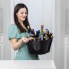 imageBREKX Black Beverage Tubs for Parties Oval 16Bottle Drink Bucket Coolers 15 Quarts 4 Gallon Metal Buckets for Party  Black Set of 2Black