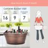 imageBREKX Black Beverage Tubs for Parties Oval 16Bottle Drink Bucket Coolers 15 Quarts 4 Gallon Metal Buckets for Party  Black Set of 2Copper