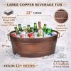 imageBREKX Copper Beverage Tub wPVC Party Mat 6Gallon Beverage Tub amp Wine Bucket for Parties amp Events Mimosa Bar Supplies Champagne Bucket with Bar Mat
