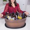 imageBREKX Copper Beverage Tub wPVC Party Mat 6Gallon Beverage Tub amp Wine Bucket for Parties amp Events Mimosa Bar Supplies Champagne Bucket with Bar Mat