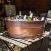 imageBREKX Copper Beverage Tub wPVC Party Mat 6Gallon Beverage Tub amp Wine Bucket for Parties amp Events Mimosa Bar Supplies Champagne Bucket with Bar Mat