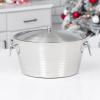 imageBREKX Insulated Stainless Steel Large Ice Bucket with Lid for Parties Anchored Metal Ice amp Beverage Champagne Bucket for Extended Chill  12Quarts