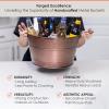 imageBREKX Old Tavern CopperFinish Beverage Bucket Wine Drink Buckets for Parties 15 Quarts Metal Bucket Ice Buckets for Bar Leak Resistant Galvanized Bucket or Storage Baskets Set of 3Copper Single 15 Quart