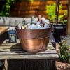 imageBREKX Old Tavern CopperFinish Beverage Bucket Wine Drink Buckets for Parties 15 Quarts Metal Bucket Ice Buckets for Bar Leak Resistant Galvanized Bucket or Storage Baskets Set of 3Copper Single 15 Quart