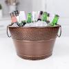 imageBREKX Old Tavern CopperFinish Beverage Bucket Wine Drink Buckets for Parties 15 Quarts Metal Bucket Ice Buckets for Bar Leak Resistant Galvanized Bucket or Storage Baskets Set of 3Copper Single 15 Quart