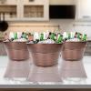 imageBREKX Old Tavern CopperFinish Beverage Bucket Wine Drink Buckets for Parties 15 Quarts Metal Bucket Ice Buckets for Bar Leak Resistant Galvanized Bucket or Storage Baskets Set of 3Copper Set of 3 15 Quart