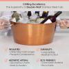 imageBREKX Rose Copper Ice Bucket with Lid for Parties  15QT Stainless Steel Anchored DoubleWalled SweatFree Beverage Tubs for Parties  3 Gallon