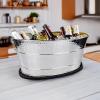 imageBREKX Stainless Steel Beverage Tub  Insulated MultiFunctional Bar Mat for Parties amp Events 6Gallon Large Ice Bin for Drinks with Rubber Drying Mat Set