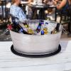 imageBREKX Stainless Steel Beverage Tub  Insulated MultiFunctional Bar Mat for Parties amp Events 6Gallon Large Ice Bin for Drinks with Rubber Drying Mat Set