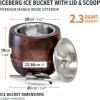 imageIceberg 23 Quart Ice Bucket with Lid amp Scoop  Mango Wood Ice Bucket with Stainless Steel Liner Airtight Sealed Lid Premium Barware for Cocktails amp Entertaining