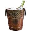imageBREKX Berkshire Copper Finish Galvanized Wine Bucket Leak amp Rust Resistant Sealed Ice and Drink Holder with Handles 5 QuartsCopper