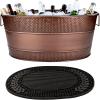 imageBREKX Copper Beverage Tub wPVC Party Mat 6Gallon Beverage Tub amp Wine Bucket for Parties amp Events Mimosa Bar Supplies Champagne Bucket with Bar Mat