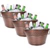 imageBREKX Old Tavern CopperFinish Beverage Bucket Wine Drink Buckets for Parties 15 Quarts Metal Bucket Ice Buckets for Bar Leak Resistant Galvanized Bucket or Storage Baskets Set of 3Copper Set of 3 15 Quart