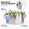 image:imageBREKX Armored XL Insulated Beverage Tub for Parties  Stainless Steel Ice Bucket Large 625 Gallon Drink Cooler Holds 2430 Bottles Beer Wine amp ChampagneTub