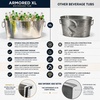 image:imageBREKX Armored XL Insulated Beverage Tub for Parties  Stainless Steel Ice Bucket Large 625 Gallon Drink Cooler Holds 2430 Bottles Beer Wine amp ChampagneTub