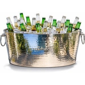 image:imageBREKX Armored XL Insulated Beverage Tub for Parties  Stainless Steel Ice Bucket Large 625 Gallon Drink Cooler Holds 2430 Bottles Beer Wine amp ChampagneTub